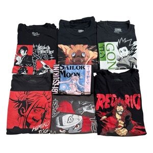 Anime Fan Graphic T-Shirt Bundle (7 Tees)
